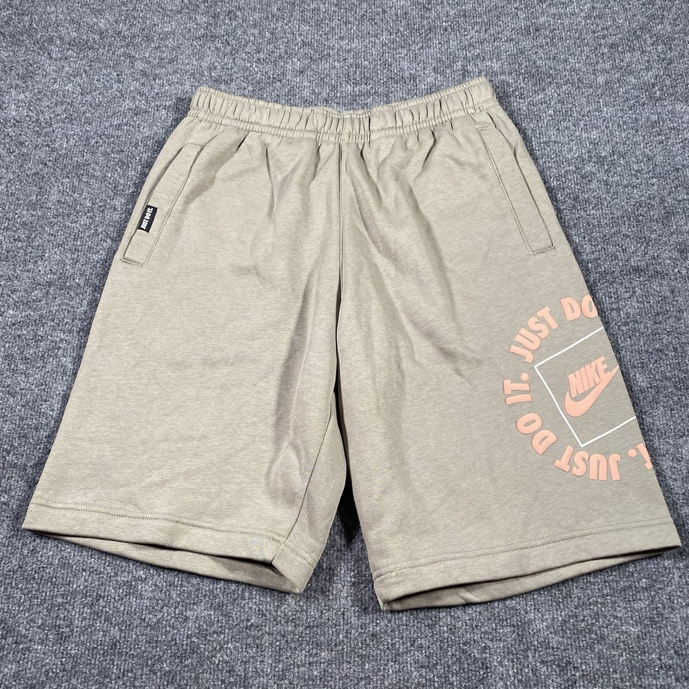 Nike Sportswear Fleece Mens Small Sweat Shorts Faded Green Drawstring Waist